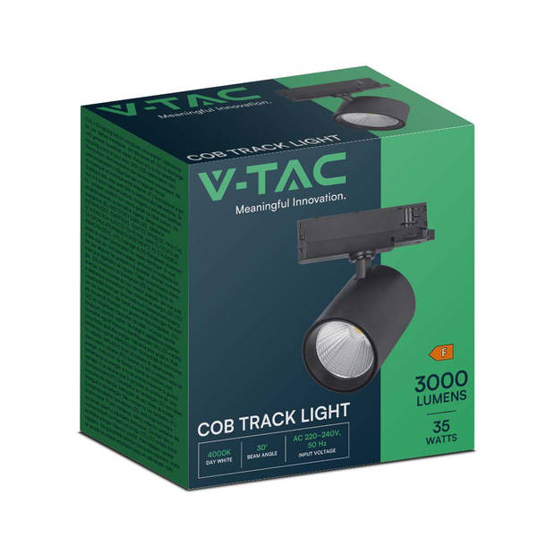 V-TAC VT-4235-B LED Tracklights - COB Tracklights - IP20 - Zwart - 35 Watt - 3000 Lumen - 4000K