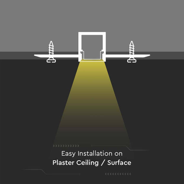 V-TAC VT-8102 LED Stripverlichting - Montageset Zilver - IP20