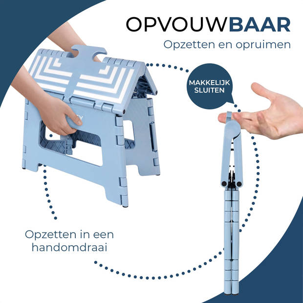 Opstapje Inklapbaar Blauw - Krukje - Opvouwbaar Krukje – - Keukentrapje - Krukje Camping - Opstapje volwassenen - Kind