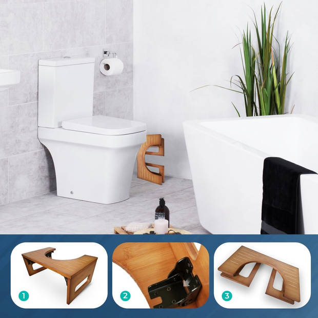 Toiletkruk bamboe Inklapbaar WC krukje voor de juiste houding