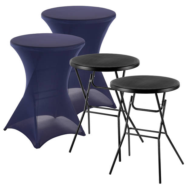 Bardi Stretch Statafelhoes - Statafelrok 2 Stuks - 80 x 110 cm. Donkerblauw