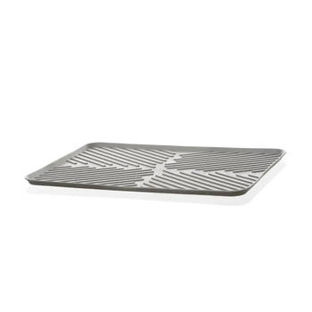 5Five Afwas afdruipmat keuken - anti-slip- rubber - grijs stip- 30 x 40 cm - Afdruiprekken