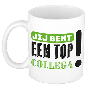 Bellatio Decorations Cadeau koffie/thee mok voor collega - groen - 300 ml - top collega - feest mokken