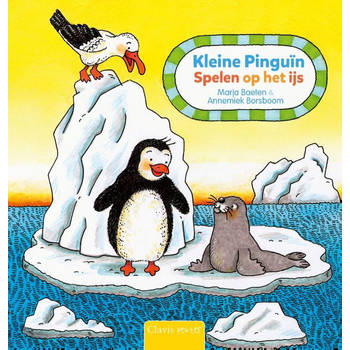 Kleine Pinguïn, spelen op het ijs. 1+