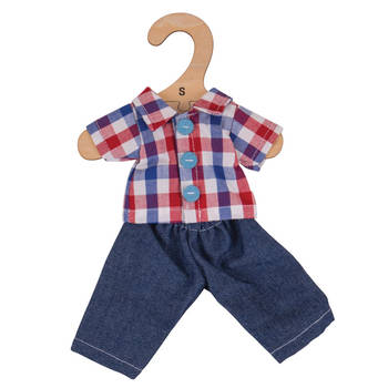 Bigjigs Geruit Overhemd en Spijkerbroek (voor 28cm Doll)