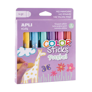 APLI Kids APLI - Kleurstok pastel 6 kleuren