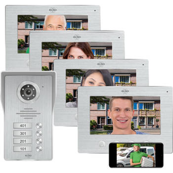 ELRO DV4000IP4 Wifi IP Video Deur Intercom – 4 appartementen - 1080P Full HD Camera met nachtzicht
