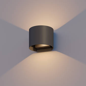 Calex LED Wandlamp Oval - Zwart - 7W - Warm Wit Licht