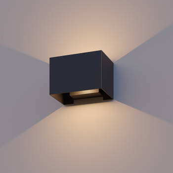Calex LED Wandlamp Rechthoek - Zwart - 7W - Warm Wit Licht
