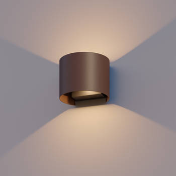 Calex LED Wandlamp Oval - Roestkleur - 7W - Warm Wit Licht