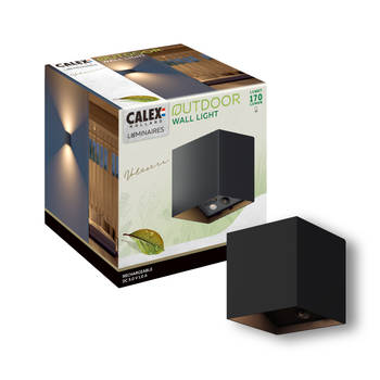 Calex Oplaadbare Wandlamp Kubus - Draadloos - Bewegingssensor - Zwart