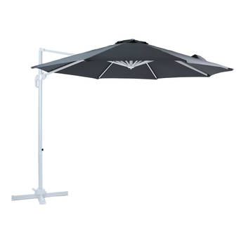 AXI Marisol Zweefparasol Rond Ø 300 cm in Wit / Grijs Ronde Parasol voor tuin met Aluminium Frame