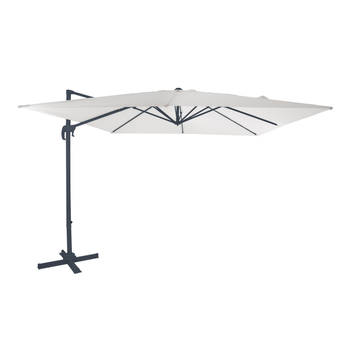 AXI Nima Zweefparasol Rechthoekig 300 x 300 cm in Antraciet / Beige Parasol voor tuin met Aluminium Frame