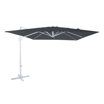 AXI Nima Zweefparasol Rechthoekig 300 x 300 cm in Wit / Grijs Parasol voor tuin met Aluminium Frame