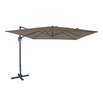 AXI Nima Zweefparasol Rechthoekig 300 x 300 cm in Antraciet / Taupe Parasol voor tuin met Aluminium Frame