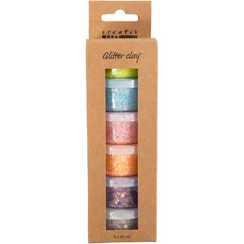 Creativ Company CC Glitter Clay 6x20 ml Pastelkleuren