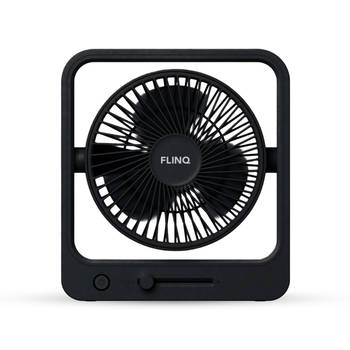 FlinQ Coolcube Tafelventilator - Draadloos - Oplaadbaar - Aanpasbare snelheden - Zwart
