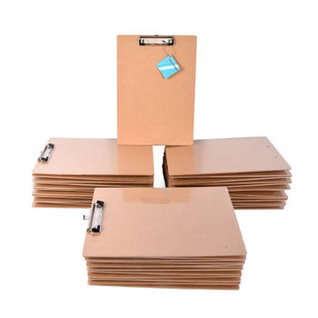 Stijlvolle Houten Klemborden Set - 36 stuks - Klembord van Hout in Beige Kleur - 31,5cm x 22,5cm