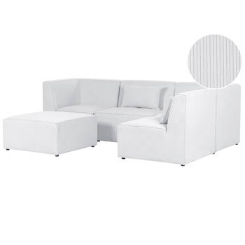 Beliani LEMVIG - Modulaire Sofa-Wit-Corduroy