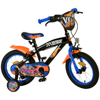 Hot Wheels Kinderfiets - Jongens - 14 inch - Zwart - Twee handremmen