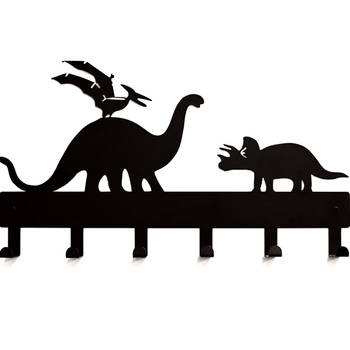 Kapstok dinosaurussen kinderkamer jungle safari dieren - wandkapstok 6 haken babykamer