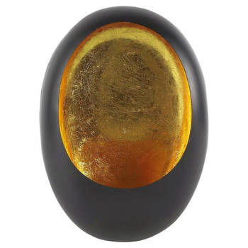 Non-branded Theelichthouder Eggy 17,5 X 44 cm Staal Zwart