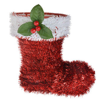 Clayre & Eef Kerstdecoratie Laars 26 cm Rood Kunststof Rood