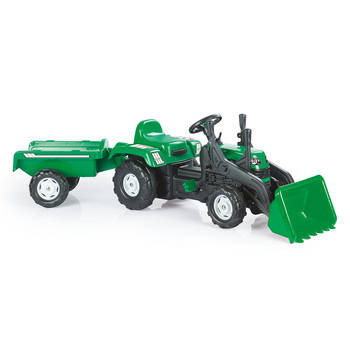 Dolu Ranchero Traptractor met Aanhanger & Voorlader Groen/Zwart