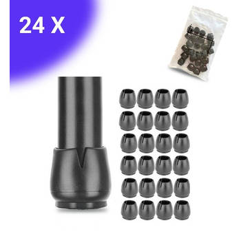24x Premium Stoelpootdoppen Flexibel 12-16 mm - Antikras Vilt - Stoelpoot beschermers - Viltjes - Meubelvilt