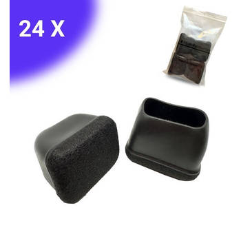 24x Premium Stoelpootdoppen Flexibel 40x20 mm - Antikras Vilt - Stoelpoot beschermers - Viltjes - Meubelvilt