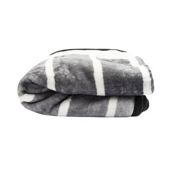 HappyBed Gestreept 150x200 - Fleece deken - Heerlijk zacht fleece plaid - Warmte deken - Bankhoes Sprei - deken