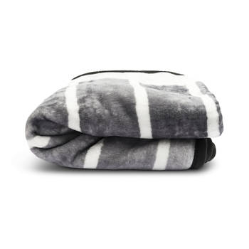 HappyBed Gestreept 150x200 - Fleece deken - Heerlijk zacht fleece plaid - Warmte deken - Bankhoes Sprei - deken