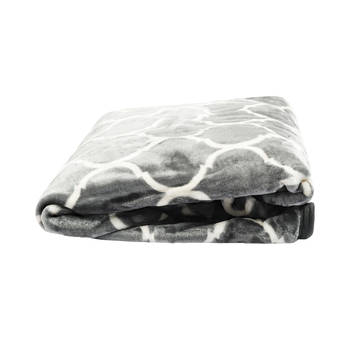 HappyBed Geometrisch 150x200 - Fleece deken - Heerlijk zacht fleece plaid - Warmte deken - Bankhoes Sprei - deken