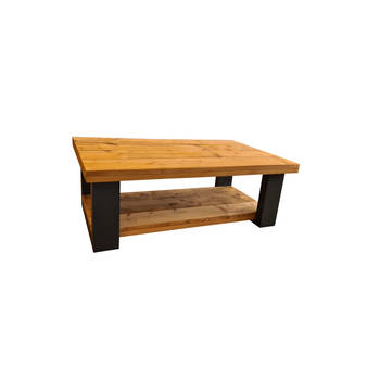 Wood4you - Salontafel New England - Roasted wood 140Lx90Dx40H Dubbel antraciet - - - Eettafels
