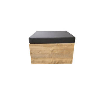 Wood4you - Hocker Washington 54Bx54Dx32H cm incl kussen