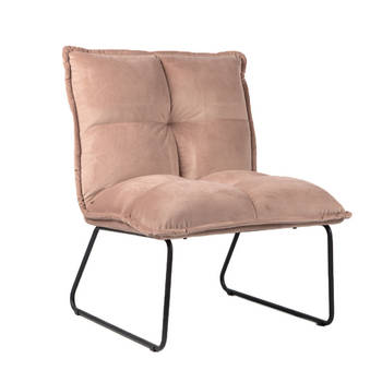 Bronx71 Velvet fauteuil Malaga roze.