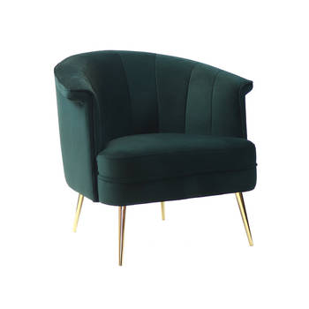 Bronx71 Velvet fauteuil Amy donkergroen.