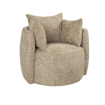 Bronx71 Fauteuil Ruby chenille stof taupe.