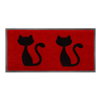MD Entree - Schoonloopmat - Emotion XS - Cats Red - 40 x 80 cm