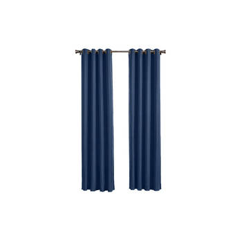 Larson - Luxe hotel blackout gordijn - met ringen - 1.5m x 2.5m - Donkerblauw