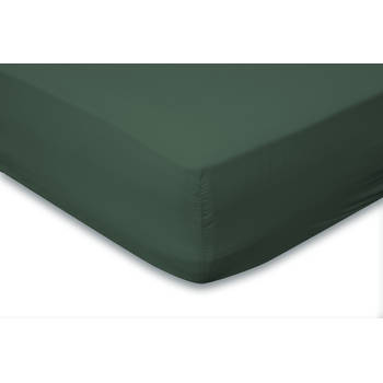 Eleganzzz Hoeslaken Jersey Katoen Stretch 35cm Hoge Hoek - dark green 120/130/140x200cm