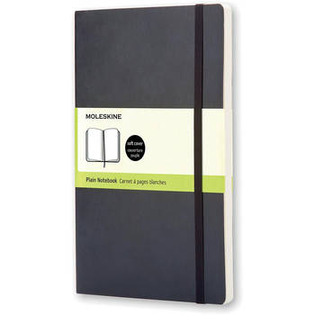Moleskine notitieboek, ft 13 x 21 cm, effen, soepele cover, 192 bladzijden, zwart