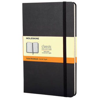 Moleskine notitieboek, ft 9 x 14 cm, gelijnd, harde cover, 192 bladzijden, zwart