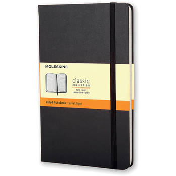 Moleskine notitieboek, ft 13 x 21 cm, gelijnd, harde cover, 240 bladzijden, zwart