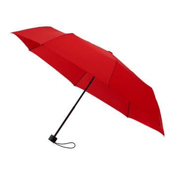 Opvouwbare paraplu, Stevig en Windproof - 2-delig metalen stok en frame -Rood rubber handvat
