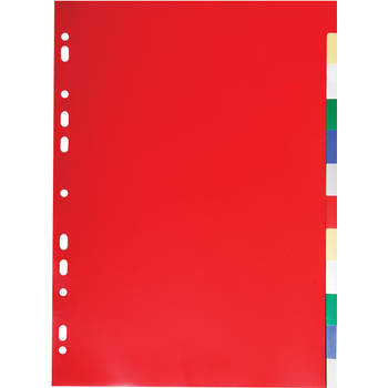 Exacompta tabbladen voor ft A4, uit PP 12/100e, 12 tabs, geassorteerde kleuren