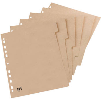 OXFORD Touareg tabbladen, uit karton, ft A4, onbedrukt, 11-gaatsperforatie, 5 tabs 20 stuks