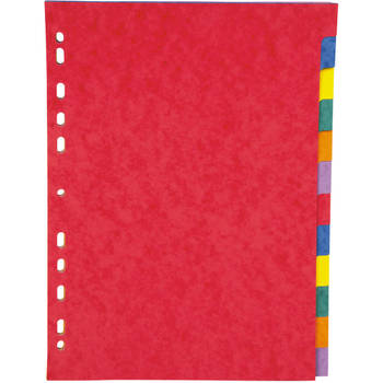 Pergamy tabbladen ft A4, 11-gaatsperforatie, stevig karton, geassorteerde kleuren, 12 tabs 25 stuks