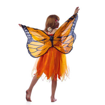 Dreamy Dress-Ups Jurk met vleugels s: oranje 4-6