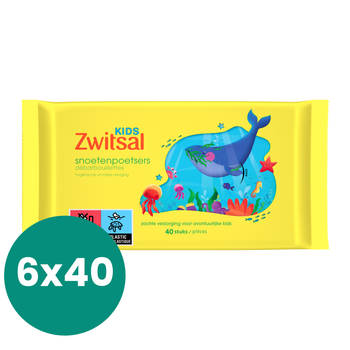 Zwitsal - Kids - Snoetenpoetsers - Dieren - 6 x 40 stuks